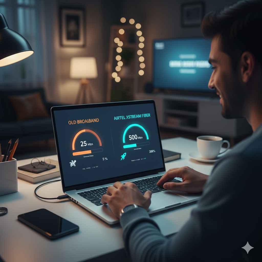 JioFiber vs Airtel Speed Test 2025